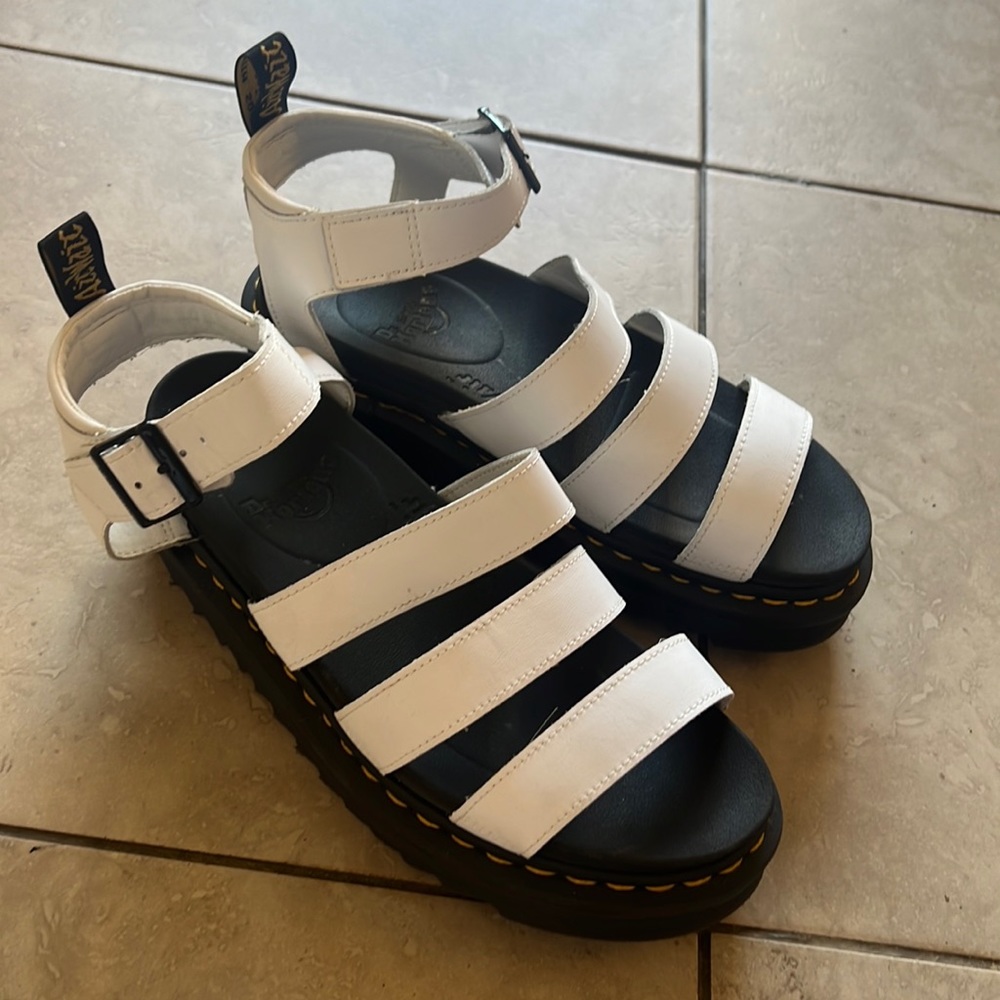 Dr. Martens white sandals